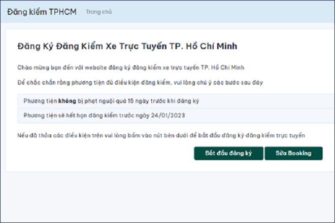 Ra mắt website đăng ký đăng kiểm xe trực tuyến TPHCM